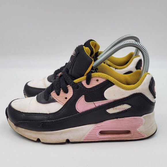 Nike Air Max 90 Leather GS Black Light Arctic Pink Sneakers CD6867 007 Size 3Y - Picture 5 of 10